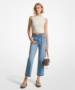 「MICHAEL KORS」 デニムクロップドパンツ 00 ブルー レディース