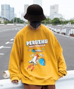 「Perushu」 スウェットカットソー MEDIUM イエロー メンズ