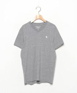 「Abercrombie&Fitch」 刺繍半袖Tシャツ S グレー メンズ_画像1