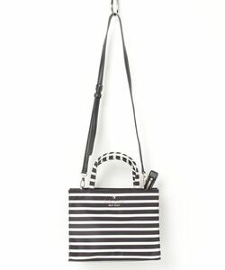 「kate spade new york」 ボーダー柄2WAYバッグ - ブラック レディース