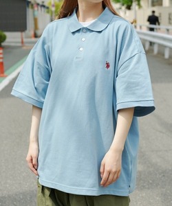 「U.S. POLO ASSN.」 半袖ポロシャツ LARGE ブルー メンズ