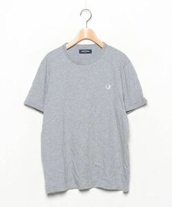 「FRED PERRY」 半袖Tシャツ L グレー メンズ