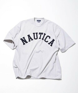 「NAUTICA」 半袖Tシャツ LARGE ライトグレー メンズ