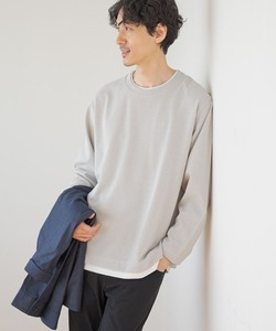 「GLOBAL WORK」 長袖Tシャツ LARGE ライトグレー メンズ