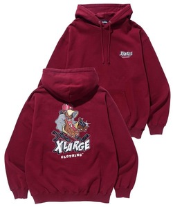 「XLARGE」 プルオーバーパーカー L バーガンディー メンズ