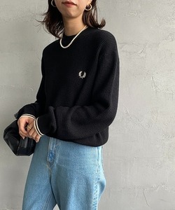 「FRED PERRY」 長袖ニット S ブラック レディース