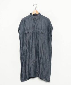 「ZUCCa」 シャツワンピース M size ネイビー レディース_画像1