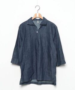 「The DUFFER of ST.GEORGE」 半袖シャツ MEDIUM ダークインディゴブルー メンズ