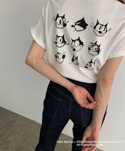 「MADEMOISELLE ROPE'」 「felix the cat」半袖Tシャツ「GOOD ROCK SPEEDコラボ」 FREE ホワイト レデ_画像1