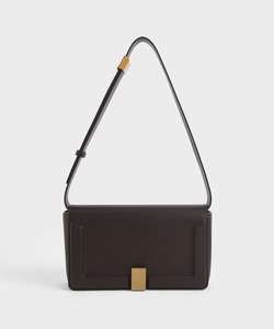 「CHARLES & KEITH」 ショルダーバッグ M ダークウッド レディース