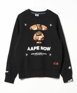 「AAPE BY A BATHING APE」 スウェットカットソー LARGE ブラック メンズ