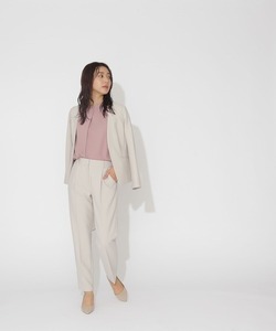 「NATURAL BEAUTY BASIC」 ノーカラージャケット SMALL グレイッシュベージュ レディース