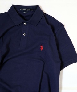 「U.S. POLO ASSN.」 半袖ポロシャツ LARGE ネイビー メンズ