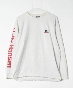 「HELLY HANSEN」 ワンポイント長袖Tシャツ L ホワイト メンズ_画像1