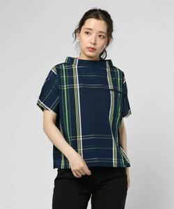 「BEAMS BOY」 半袖ブラウス ONE SIZE ネイビー レディース