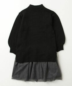 「green label relaxing」 「KIDS」ドッキングワンピース 130cm ブラック キッズ