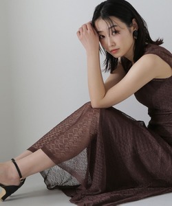 「NATURAL BEAUTY BASIC」 ニットワンピース MEDIUM ダークブラウン レディース