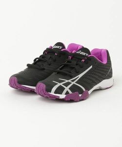 「ASICS」 ローカットスニーカー 24cm ブラック レディース