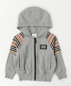 「BURBERRY」 「KIDS」ジップアップパーカー 104cm グレー キッズ