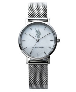 「U.S. POLO ASSN.」 アナログ腕時計 FREE ホワイト×シルバー レディース
