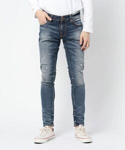 「Nudie Jeans」 ダメージ加工デニムパンツ 30inch インディゴブルー メンズ