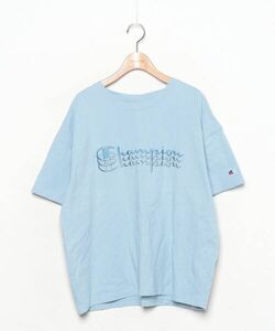 「Rodeo Crowns」 刺繍半袖Tシャツ「championコラボ」 FREE ブルー レディース