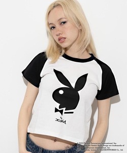 「X-girl」 半袖Tシャツ「PLAYBOYコラボ」 M ホワイト レディース