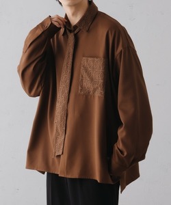 「epnok」 長袖シャツ LARGE ブラウン メンズ