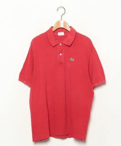 「LACOSTE」 ワンポイント半袖ポロシャツ 6 レッド メンズ