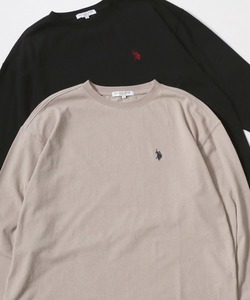 「U.S. POLO ASSN.」 長袖Tシャツ M ベージュ メンズ