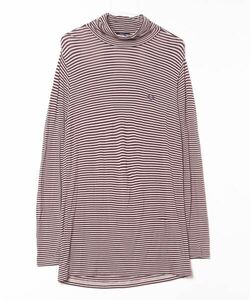 「FRED PERRY」 ボーダー柄長袖Tシャツ S パープル メンズ