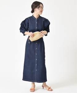 「U by SPICK&SPAN」 長袖ワンピース 36 ネイビー レディース