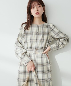 「natural couture」 長袖ワンピース LARGE ベージュ レディース