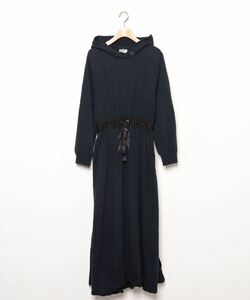 「LANVIN en Bleu」 長袖ワンピース 38 ネイビー レディース