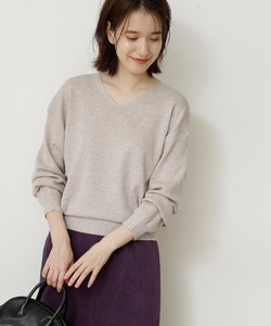 「N.（N. Natural Beauty Basic）」 Vネックニット MEDIUM オートミール レディース