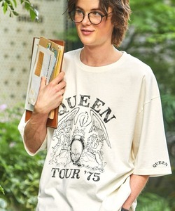 「EMMA CLOTHES」 半袖Tシャツ「Queenコラボ」 L ホワイト メンズ