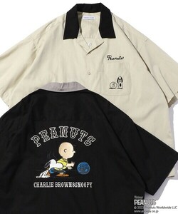 「FREAK'S STORE」 半袖シャツ「Vintage PEANUTSコラボ」 LARGE ブラック メンズ