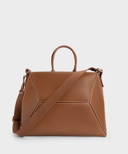 「CHARLES & KEITH」 2WAYバッグ L チョコ レディース