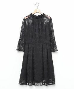 「RUIRUE BOUTIQUE」 レース長袖ワンピース LL ブラック レディース