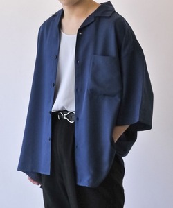 「Nilway」 7分袖シャツ LARGE ネイビー メンズ