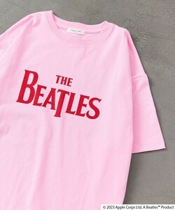 「FREAK'S STORE」 半袖Tシャツ「TheBeatlesコラボ」 フリ- ピンク レディース