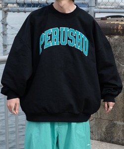 「Perushu」 スウェットカットソー LARGE ブラック メンズ