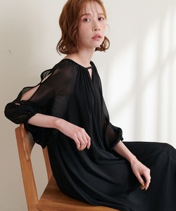 「natural couture」 半袖ワンピース MEDIUM ブラック レディース