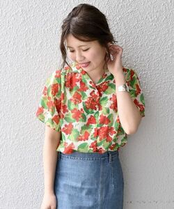 「Khaju」 半袖ブラウス ONE SIZE レッド レディース