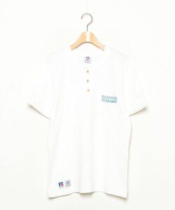 「The DUFFER of ST.GEORGE」 刺繍半袖Tシャツ「russell athleticコラボ」 M ホワイト メンズ