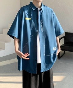 「FVLMEN」 半袖シャツ X-LARGE ブルー メンズ