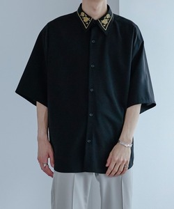 「Ellno Loset」 半袖シャツ LARGE ブラック メンズ