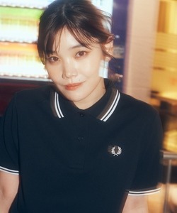 「FRED PERRY」 半袖ポロシャツ 10 ブラック×ホワイト レディース