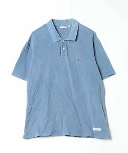 「BAYFLOW」 刺繍半袖ポロシャツ 4 ブルー メンズ