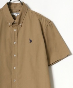 「U.S. POLO ASSN.」 半袖シャツ LL ベージュ メンズ